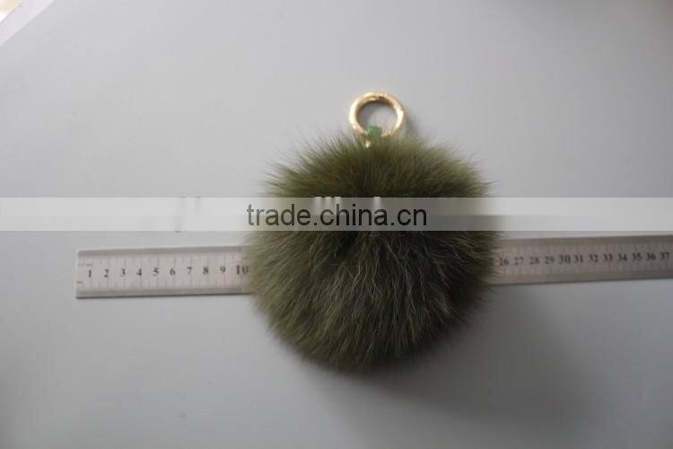 Fashion Charm Genuine fox Fur pom pom for keychain/ handbag pendant/ leather keyring