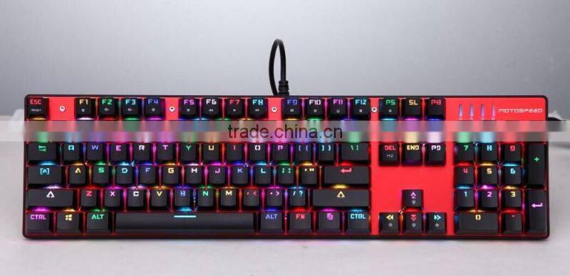 High quality suspension type RGB mechanical keyboard with aluminium alloy cover