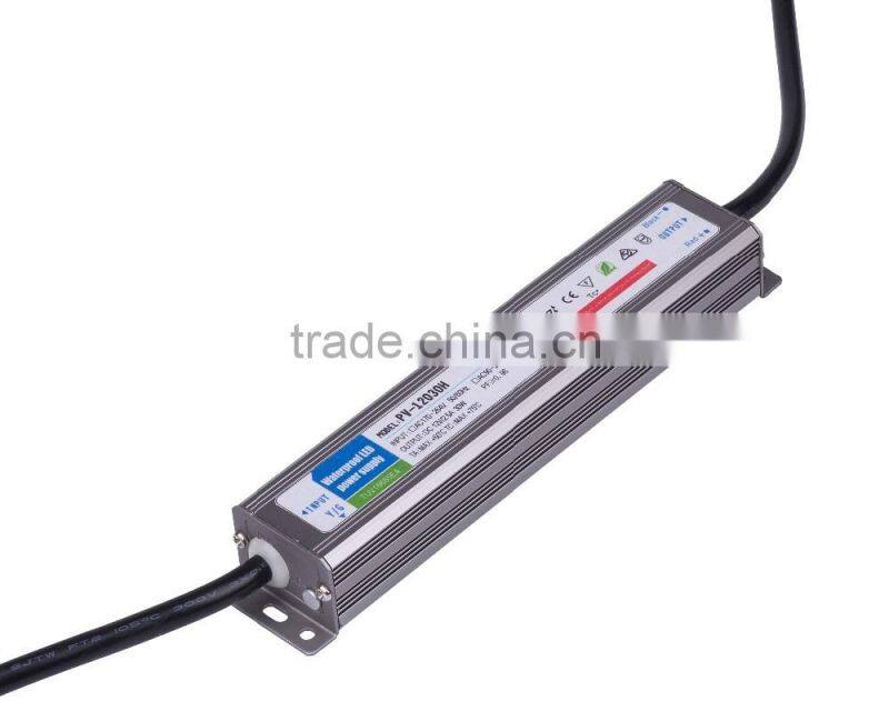 CE RoHS approved 30w IP67 switching power supply led driver 12v led transformer