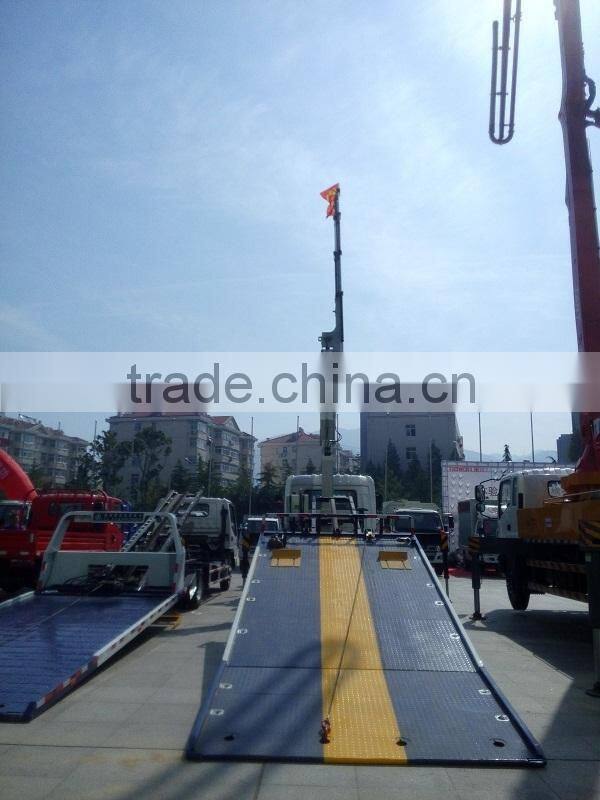 5 ton slide flatbed recovery truck wrecker with 6.3T crane for sale