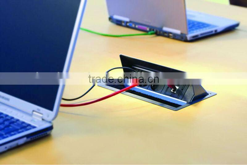 arc-shaped mannual German tabletop socket with USB