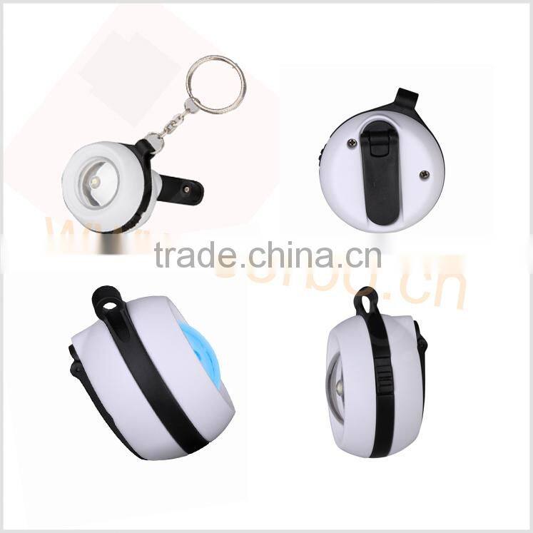 Cheap hand crank plastic flashlight keychain