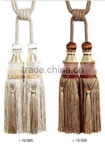 Home decor curtain accessories rayon material tieback tassel trims for curtains