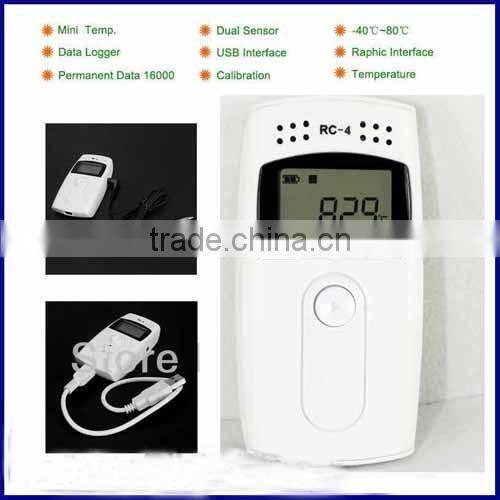 Digital USB Thermometer Temperature Recorder/Data Logger Temperature Humidity CE ISO RHOS APPROVED RC-4HC
