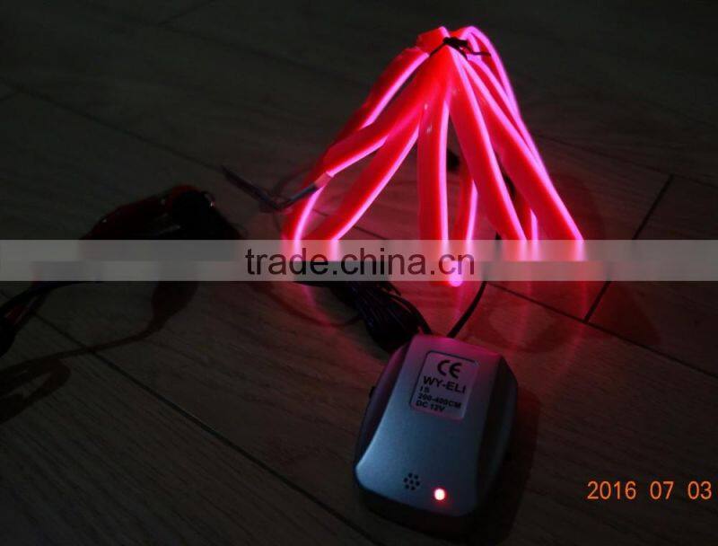 DC12V Sound-control Car seat lighting decoration"Polar light 2"2.2mm Green Single welt EL WIRE