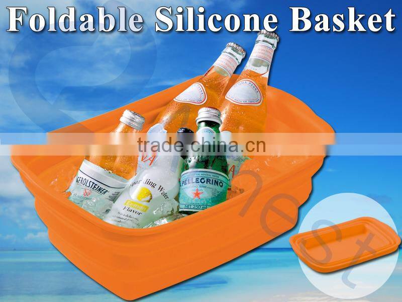 Silicone kitchenware kitchen dish strainer bucket drainer container drink accessories foldable tub storage basket boxes 75557