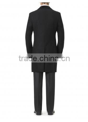 2014 new style 100% cashmere classic black overcoat wool cashmere men