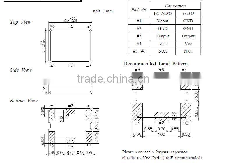 2520 tcxo 30 mhz quartz crystal oscillator manufacturer