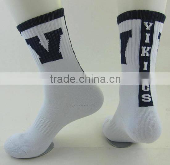 Wholesale custom happy women white terry socks