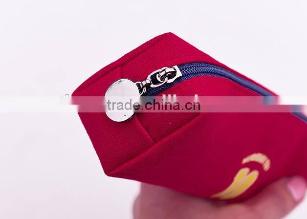 Yellow colour canvas pencil case pouch