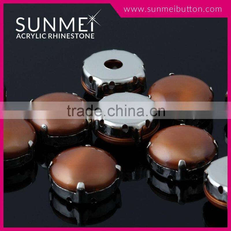 Made in Taiwan Products Dark Brown Flat Plastic Beads for Decorations