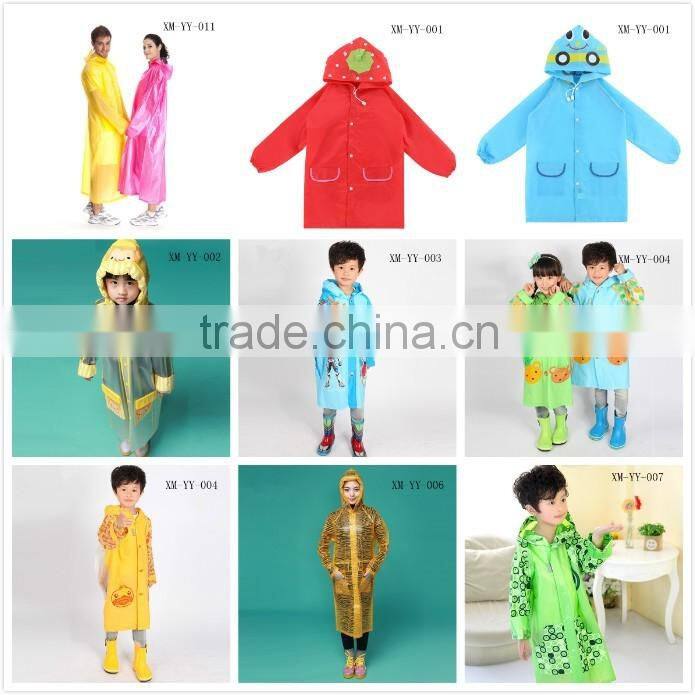 2016 new design best selling kids wear green Background disposable rain poncho with Poka Dot