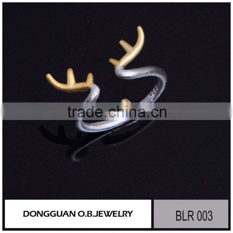 Latest brass antique jewelry ring without stone/Gold plated ring