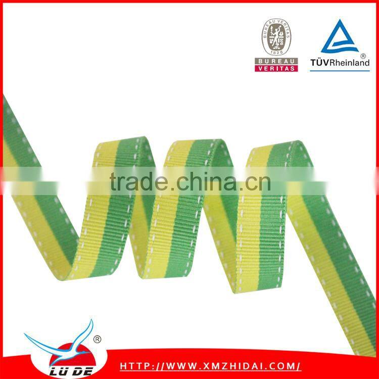 2015 direct factory high quality colorful stitch grossgrain ribbon for garments accessories
