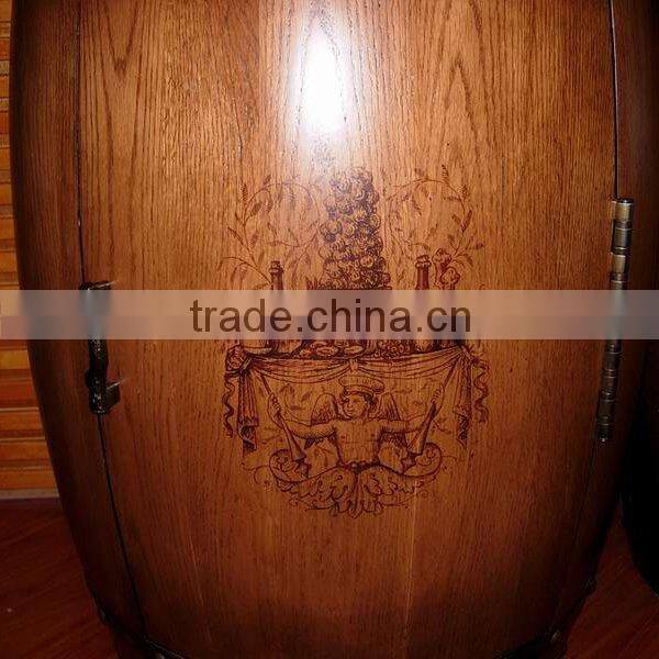 Hot Sale Refrigerated Wine Barrel Cooler, Unique OAK Wood Furniture With OEM Color LOGO