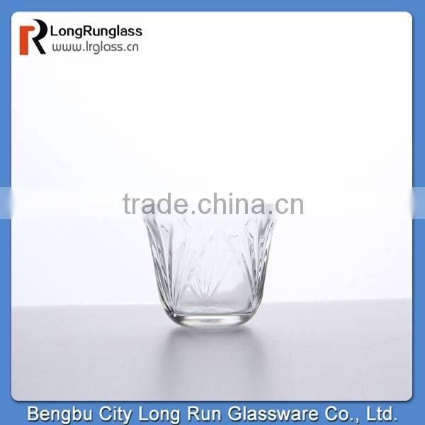 LongRun new product tableware summer flower cut white wine glasses set of six