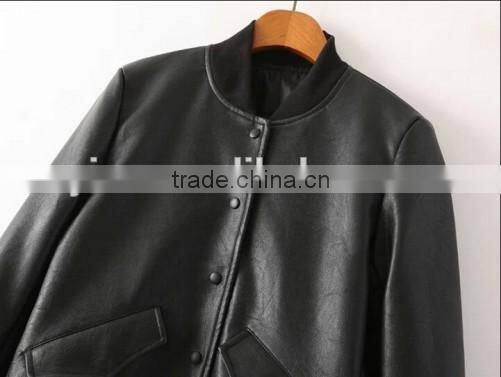 2015 High Quality Factory Sale Short Ladies Coat Custom Casual Winter Warm Sexy Leather Coat