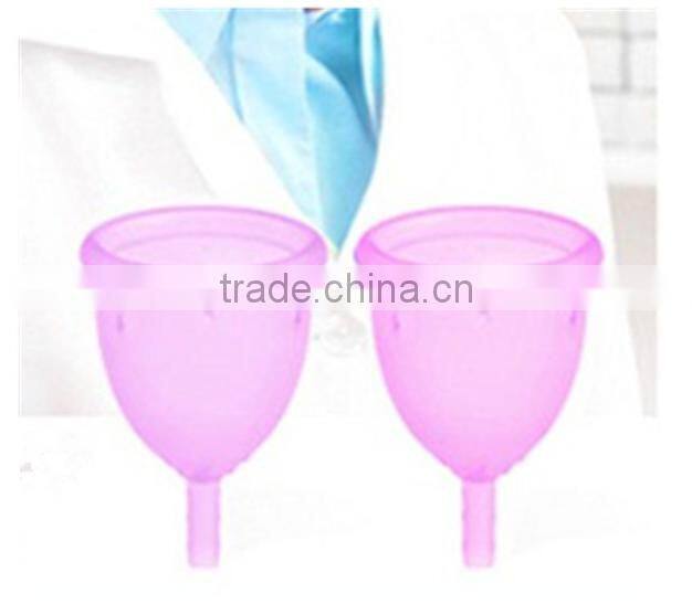 Reusable 100% Medical Silicone Ladies Menstrual Cup for wholesales-Small or Big Size in Pink,Purple,White,Transparent