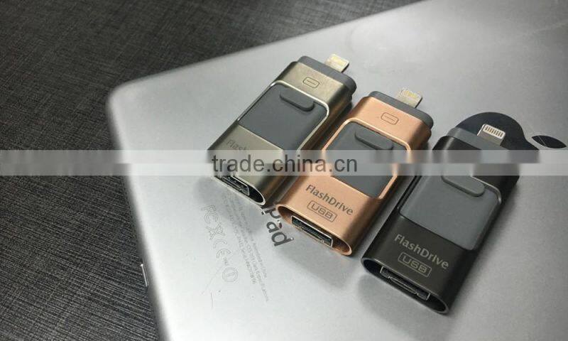 dual otg usb flash drive for computer and smartphone Iphone 32GB 64GB USB2.0 otg usb flash drive