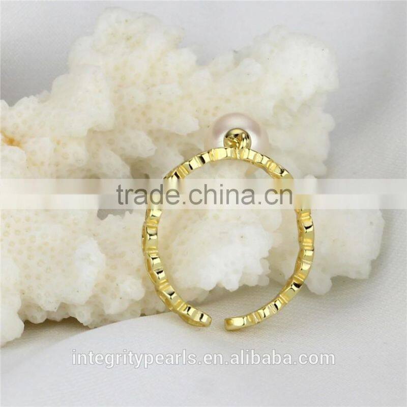 Simple design pearl ring 925 sterling silver ring 6mm AAA natural fresh water pearl ring