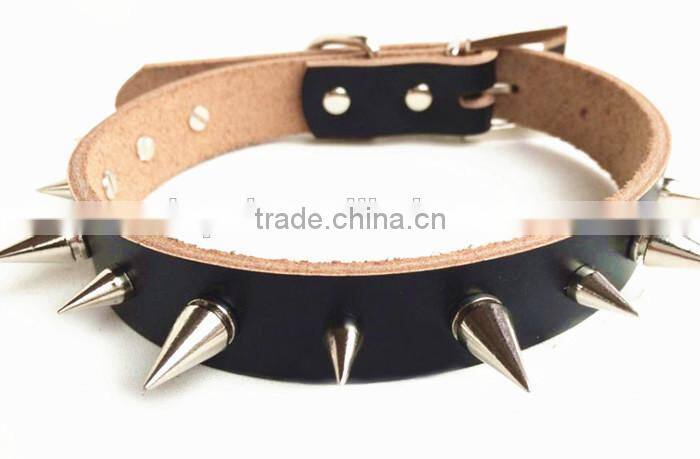 fashion design cow leather dog chains dog choke chain