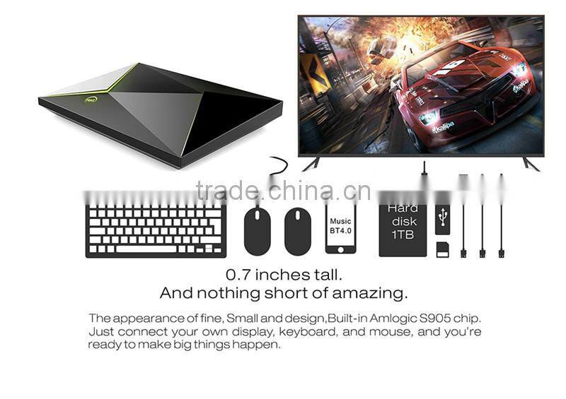 2016 New Arrival M9S Z8 S905 2G 16G Android 5.1 4K TV BOX 2.4G WIFI 1000M LAN Bluetooth KODI