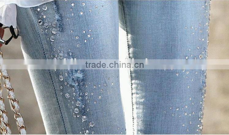 The new hot drilling Slim thin jeans women trousers