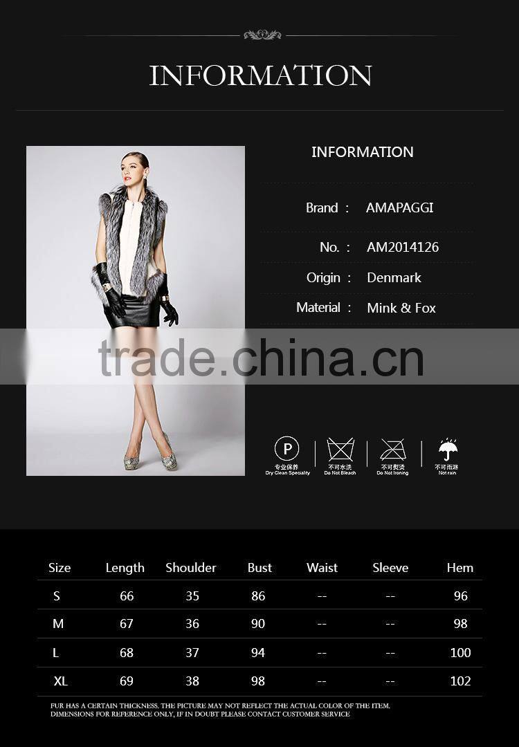 factory sale animal fur mink vest fox fur vest for ladies