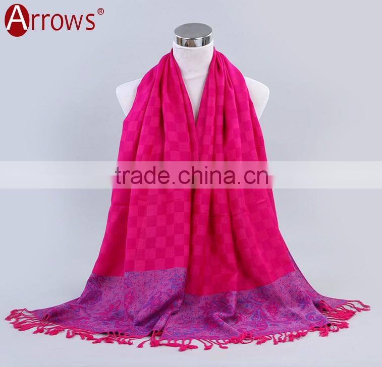 100% Cotton Jacquard Fancy Quality Women Ethnic Shawl Scarf Muslim Preyer Hijab Dress Wraps