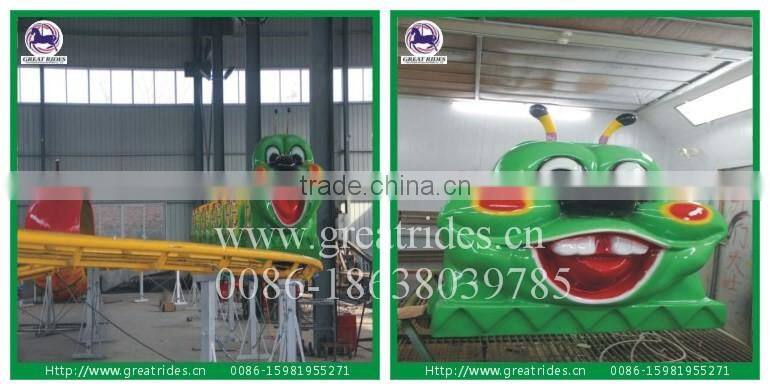 Most popular kids amusement rides apple worm roller coaster for children