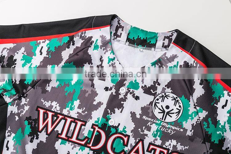 plain white sublimation men's fashion camo baseball jersey