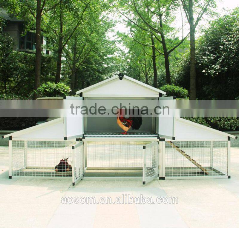 Hot Sale Aluminum Cheap Animal House Chicken Coop w/Nesting Box and Outdoor Run