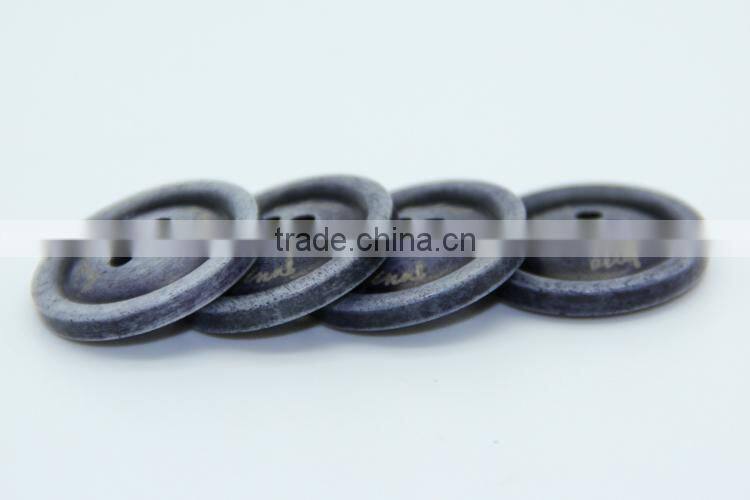 Fancy High Quality Grey Dyed Bone Buttons with Logo Engraved On