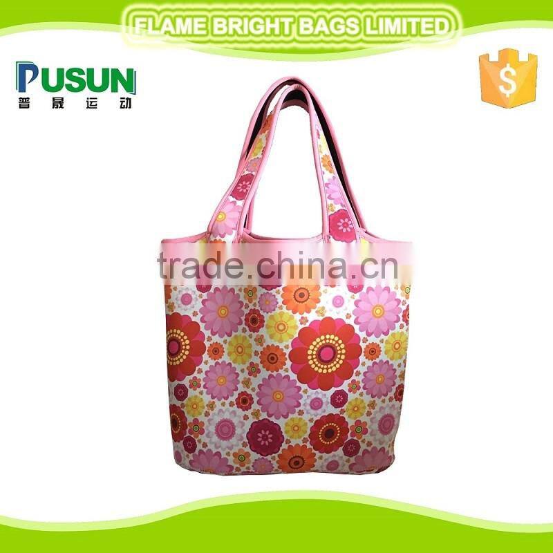 Lady Single Shoulder Foldable Neoprene Reusable Shopping Bag