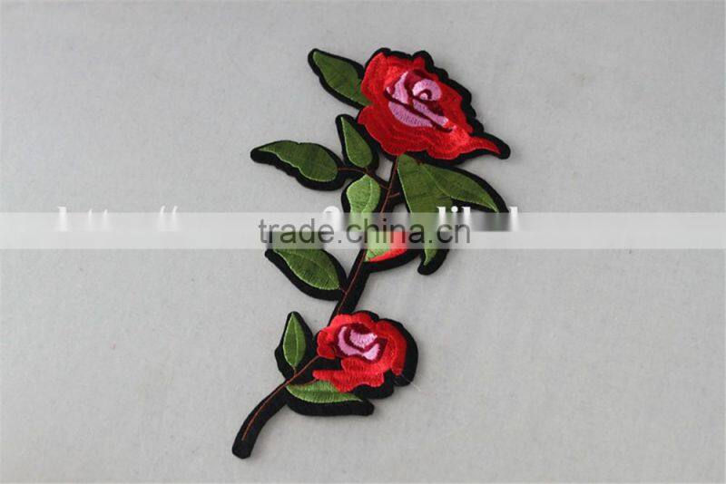 good looking 15*24cm embroidery rose patches leather patch snapback for sale