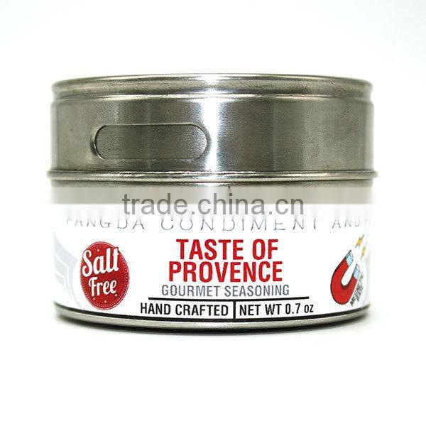 Taste of provence | gourmet salt free seasoning blends in stainless steel tin with strong megnetic backing