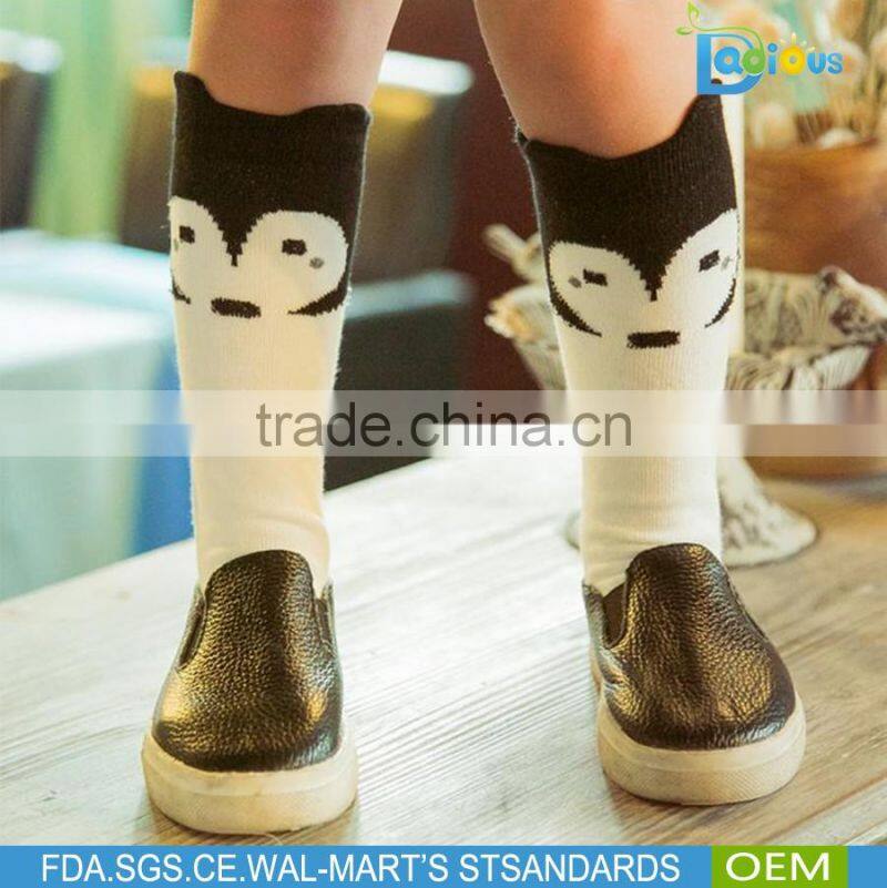 100% organic cotton tight funny knee high socks kids Christmas socks