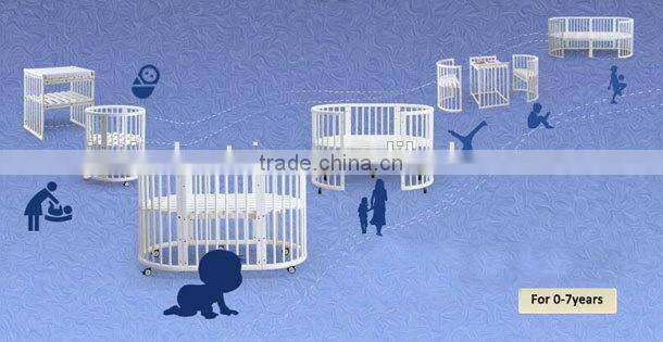 EU Convertible Toddle Cot Bed Antique Baby Cot/Crib