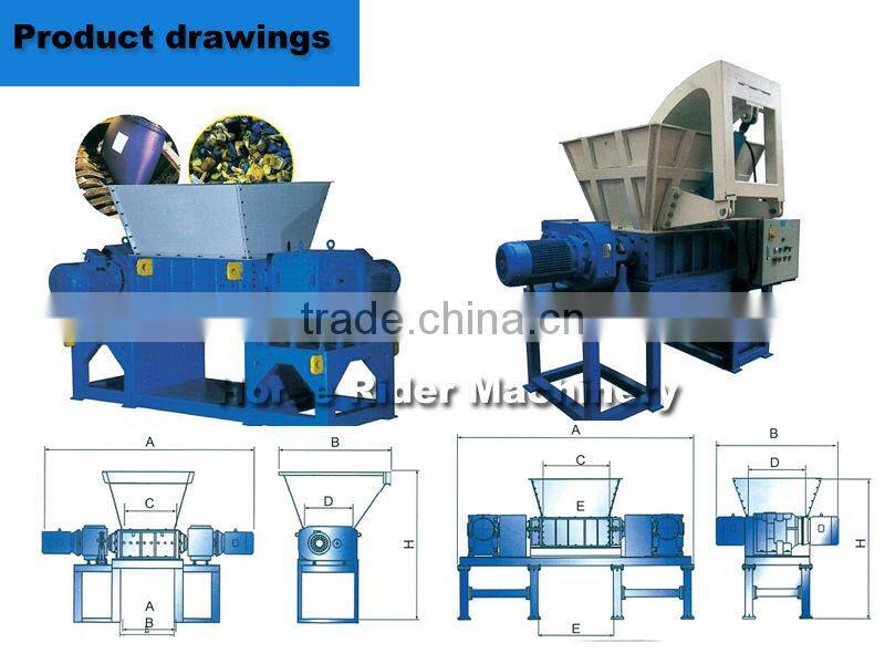 Hot sale plastic double shaft shredder/two shaft crusher/plastic twin shaft shredder