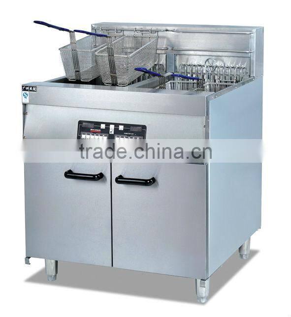 vertical 1-tank comquter fryer with oil filter cart