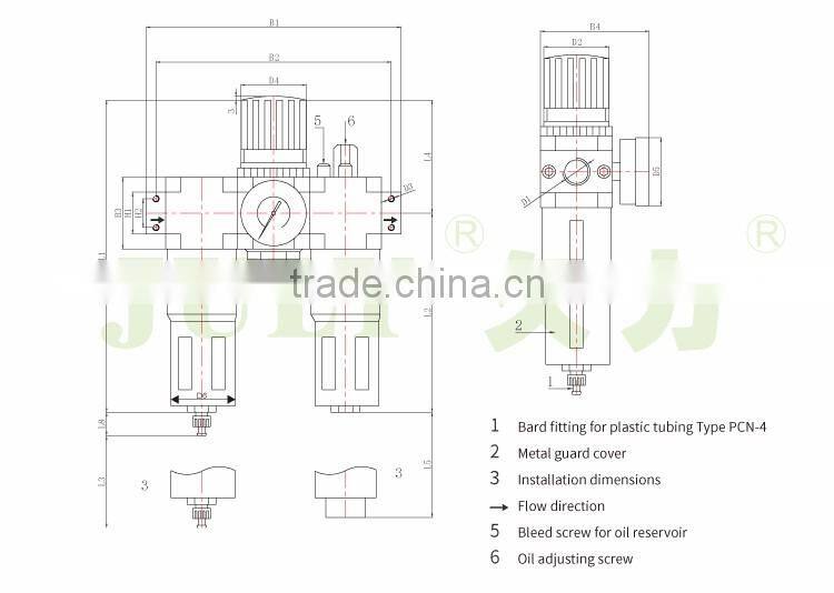 Hot-sale JULY new products three-poin FRL for adjustable pressure regulator