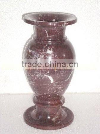 NATURAL RED ZEBRA MARBLE FLOWER VASES