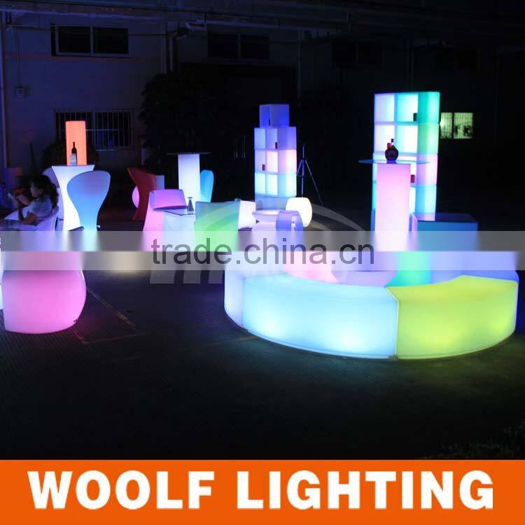 waterproof glowing PE wine table led bar counter