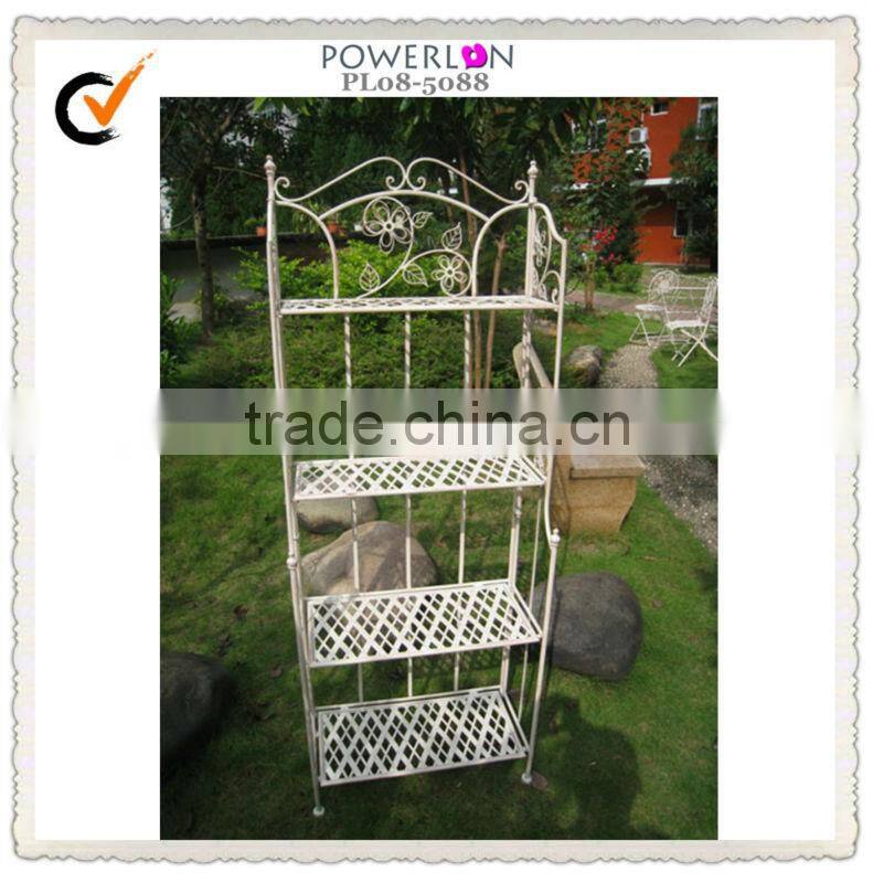 4-tier metal living room corner shelf