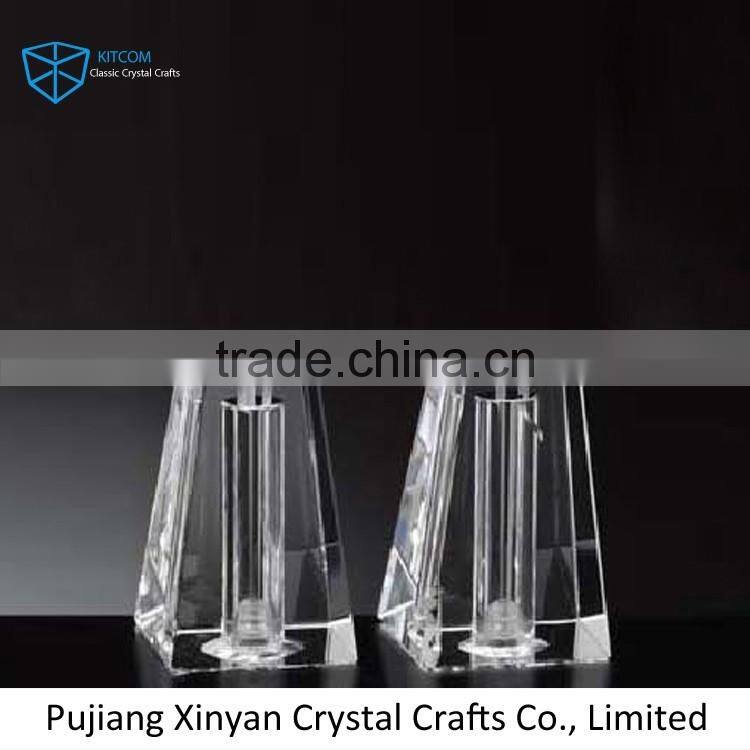 HOT SALE simple design acrylic crystal candle holder from China