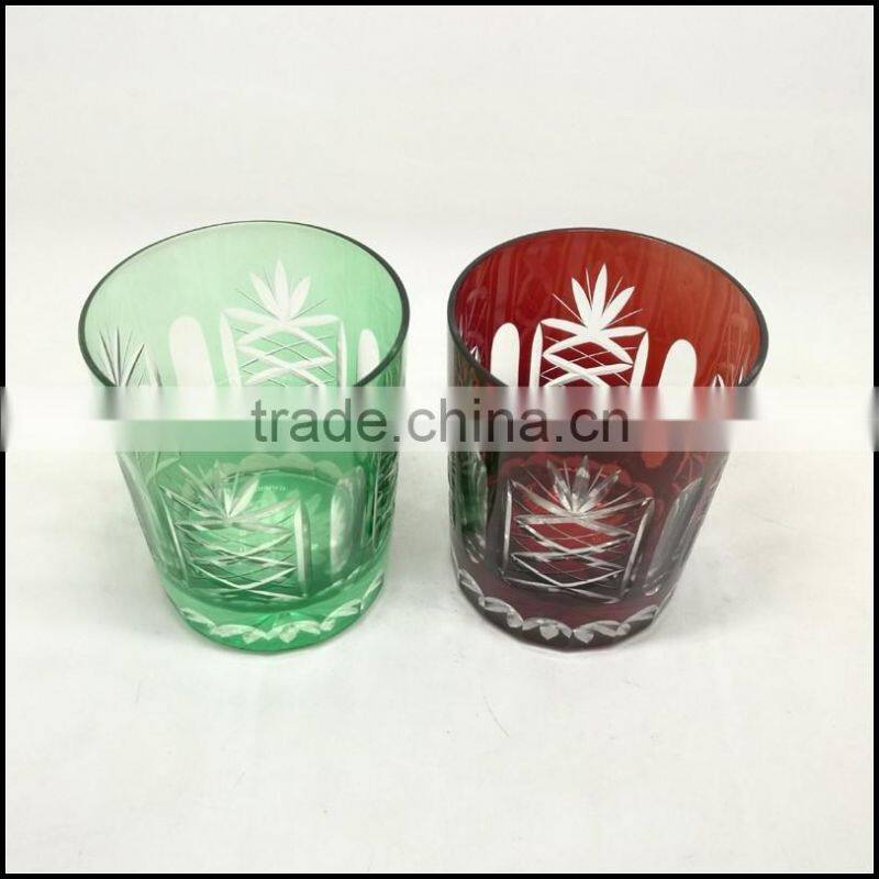 cobalt blue 8 oz stock hand cut round glass tumbler