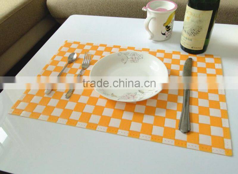 PP Plaid Placemats Washable Heat-resistant for Dining Table 45*30CM (Set of 12)