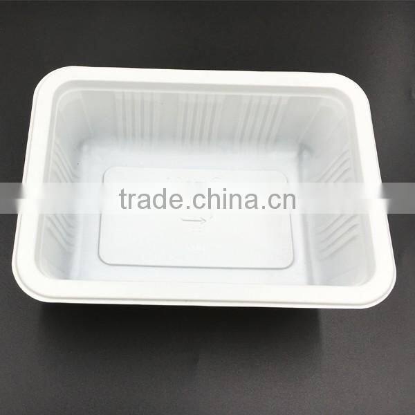Disposable plastic microwave safe food container 2 compartments