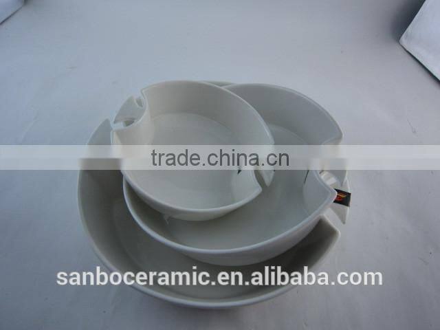 Good Quality High White ceramic bakeware Set with Handles