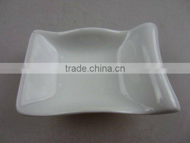 Stock white porcelain rectangle sauce dish